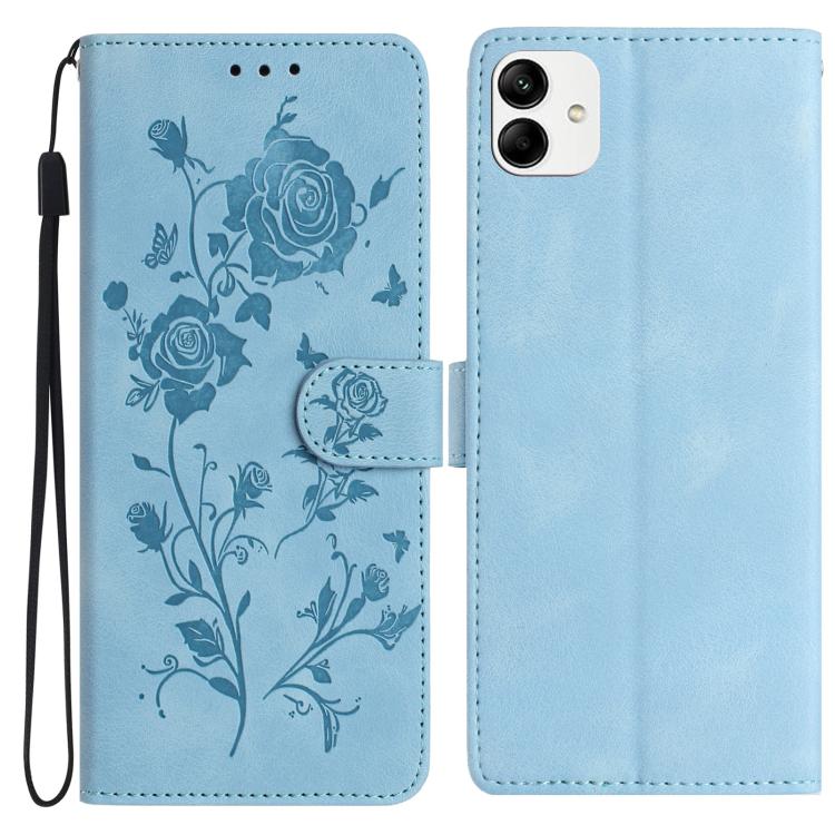 Rose Flower Embossing Pattern Leather Phone Case, For Samsung Galaxy A15, For Samsung Galaxy A35, For Samsung Galaxy A05, For Samsung Galaxy A05S, For Samsung Galaxy A24, For Samsung Galaxy A14, For Samsung Galaxy A34, For Samsung Galaxy A54�����������...