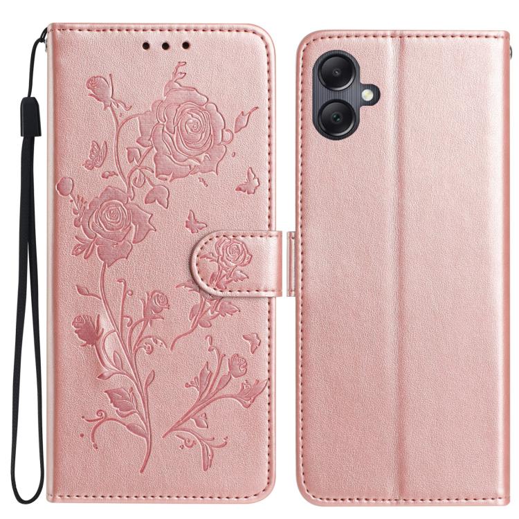 Rose Flower Embossing Pattern Leather Phone Case, For Samsung Galaxy A15, For Samsung Galaxy A35, For Samsung Galaxy A05, For Samsung Galaxy A05S, For Samsung Galaxy A24, For Samsung Galaxy A14, For Samsung Galaxy A34, For Samsung Galaxy A54�����������...