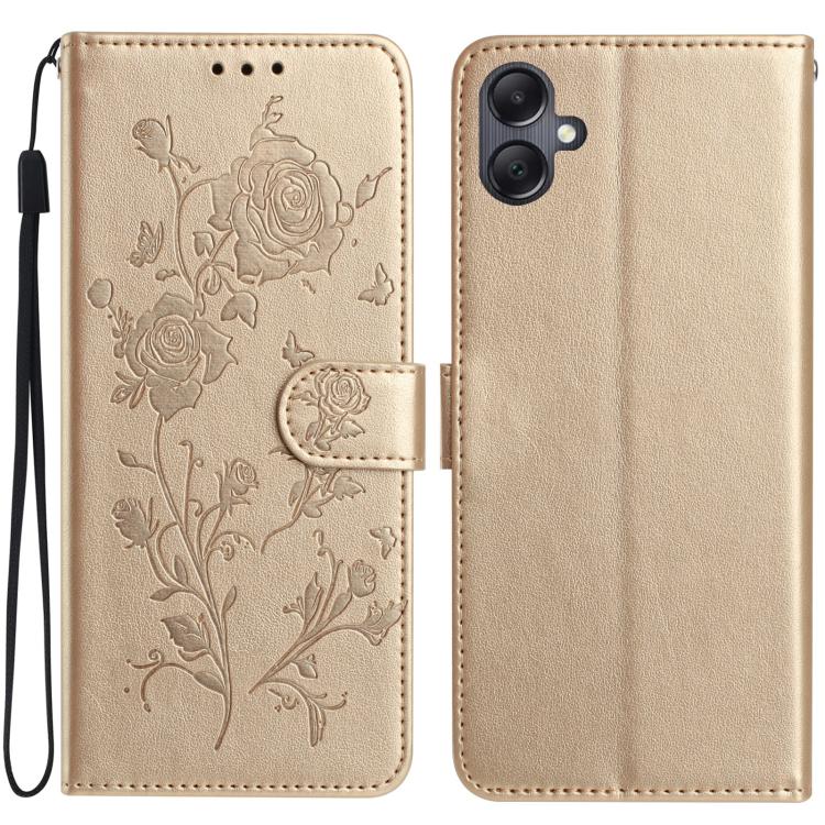 Rose Flower Embossing Pattern Leather Phone Case, For Samsung Galaxy A15, For Samsung Galaxy A35, For Samsung Galaxy A05, For Samsung Galaxy A05S, For Samsung Galaxy A24, For Samsung Galaxy A14, For Samsung Galaxy A34, For Samsung Galaxy A54�����������...