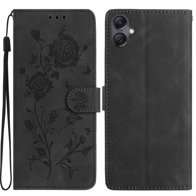 Rose Flower Embossing Pattern Leather Phone Case, For Samsung Galaxy A15, For Samsung Galaxy A35, For Samsung Galaxy A05, For Samsung Galaxy A05S, For Samsung Galaxy A24, For Samsung Galaxy A14, For Samsung Galaxy A34, For Samsung Galaxy A54�����������...