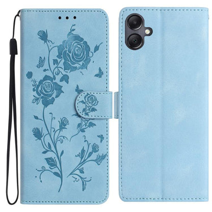 Rose Flower Embossing Pattern Leather Phone Case, For Samsung Galaxy A15, For Samsung Galaxy A35, For Samsung Galaxy A05, For Samsung Galaxy A05S, For Samsung Galaxy A24, For Samsung Galaxy A14, For Samsung Galaxy A34, For Samsung Galaxy A54�����������...
