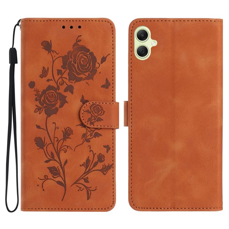 Rose Flower Embossing Pattern Leather Phone Case, For Samsung Galaxy A15, For Samsung Galaxy A35, For Samsung Galaxy A05, For Samsung Galaxy A05S, For Samsung Galaxy A24, For Samsung Galaxy A14, For Samsung Galaxy A34, For Samsung Galaxy A54�����������...