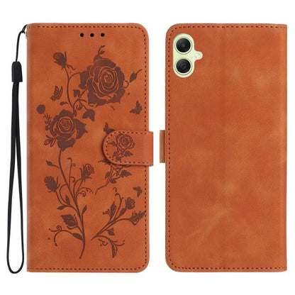 Rose Flower Embossing Pattern Leather Phone Case, For Samsung Galaxy A15, For Samsung Galaxy A35, For Samsung Galaxy A05, For Samsung Galaxy A05S, For Samsung Galaxy A24, For Samsung Galaxy A14, For Samsung Galaxy A34, For Samsung Galaxy A54�����������...