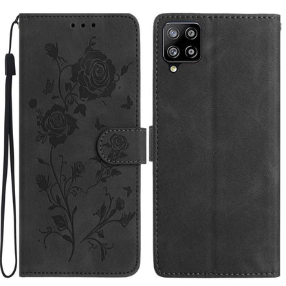 Rose Flower Embossing Pattern Leather Phone Case, For Samsung Galaxy A22, For Samsung Galaxy A22 5G, For Samsung Galaxy A32, For Samsung Galaxy A72, For Samsung Galaxy A52, For Samsung Galaxy A32 5G, For Samsung Galaxy A02S 164mm US��������������������...