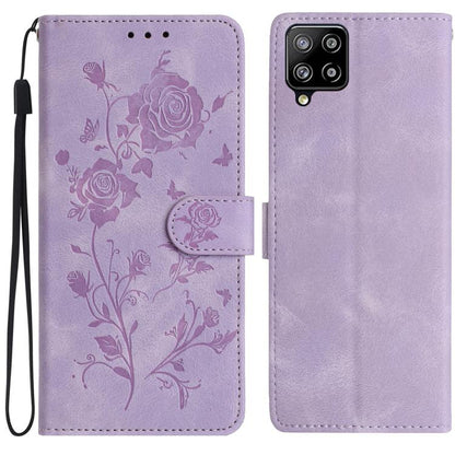 Rose Flower Embossing Pattern Leather Phone Case, For Samsung Galaxy A22, For Samsung Galaxy A22 5G, For Samsung Galaxy A32, For Samsung Galaxy A72, For Samsung Galaxy A52, For Samsung Galaxy A32 5G, For Samsung Galaxy A02S 164mm US��������������������...