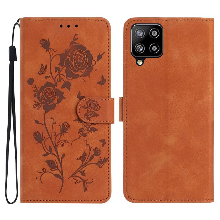 Rose Flower Embossing Pattern Leather Phone Case, For Samsung Galaxy A22, For Samsung Galaxy A22 5G, For Samsung Galaxy A32, For Samsung Galaxy A72, For Samsung Galaxy A52, For Samsung Galaxy A32 5G, For Samsung Galaxy A02S 164mm US��������������������...
