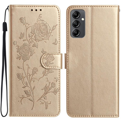 Rose Flower Embossing Pattern Leather Phone Case, For Samsung Galaxy A15, For Samsung Galaxy A35, For Samsung Galaxy A05, For Samsung Galaxy A05S, For Samsung Galaxy A24, For Samsung Galaxy A14, For Samsung Galaxy A34, For Samsung Galaxy A54�����������...