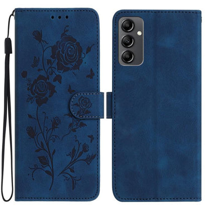 Rose Flower Embossing Pattern Leather Phone Case, For Samsung Galaxy A15, For Samsung Galaxy A35, For Samsung Galaxy A05, For Samsung Galaxy A05S, For Samsung Galaxy A24, For Samsung Galaxy A14, For Samsung Galaxy A34, For Samsung Galaxy A54�����������...