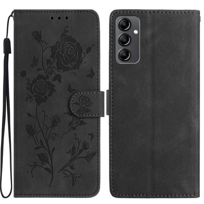 Rose Flower Embossing Pattern Leather Phone Case, For Samsung Galaxy A15, For Samsung Galaxy A35, For Samsung Galaxy A05, For Samsung Galaxy A05S, For Samsung Galaxy A24, For Samsung Galaxy A14, For Samsung Galaxy A34, For Samsung Galaxy A54�����������...