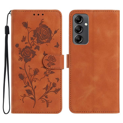 Rose Flower Embossing Pattern Leather Phone Case, For Samsung Galaxy A15, For Samsung Galaxy A35, For Samsung Galaxy A05, For Samsung Galaxy A05S, For Samsung Galaxy A24, For Samsung Galaxy A14, For Samsung Galaxy A34, For Samsung Galaxy A54�����������...