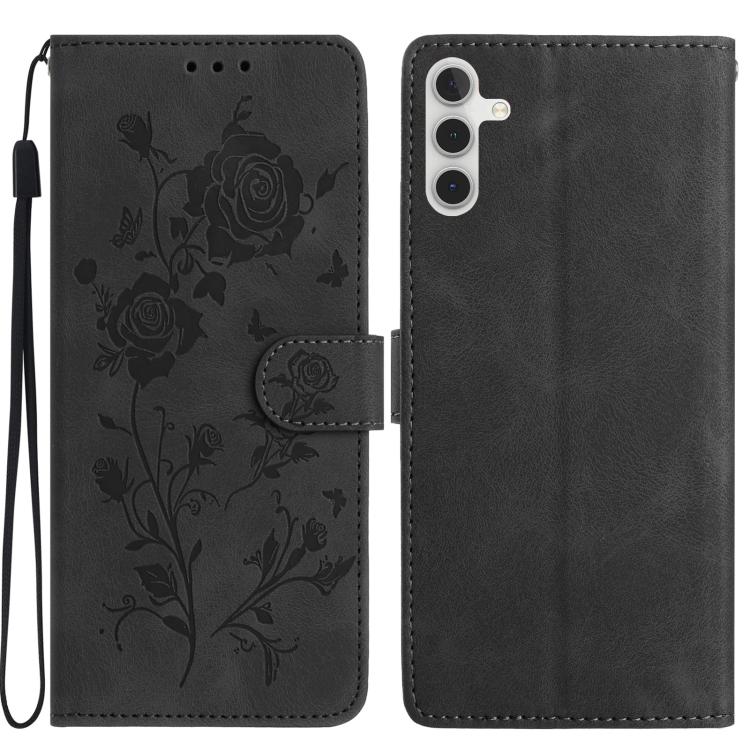 Rose Flower Embossing Pattern Leather Phone Case, For Samsung Galaxy A15, For Samsung Galaxy A35, For Samsung Galaxy A05, For Samsung Galaxy A05S, For Samsung Galaxy A24, For Samsung Galaxy A14, For Samsung Galaxy A34, For Samsung Galaxy A54�����������...