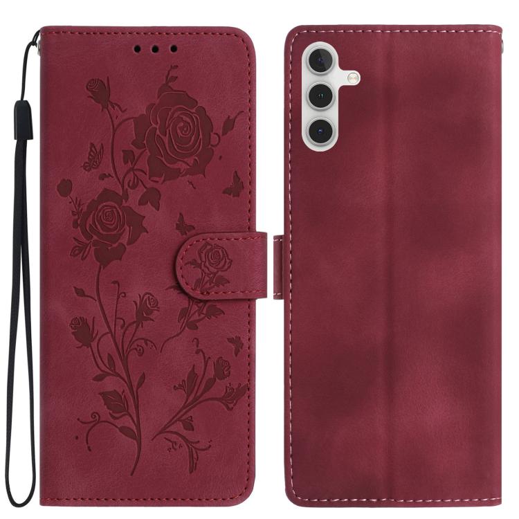 Rose Flower Embossing Pattern Leather Phone Case, For Samsung Galaxy A17, For Samsung Galaxy A07, For Samsung Galaxy A07 5G, For Samsung Galaxy A17 5G, For Samsung Galaxy A06, For Samsung Galaxy A56, For Samsung Galaxy A26, For Samsung Galaxy A36������...
