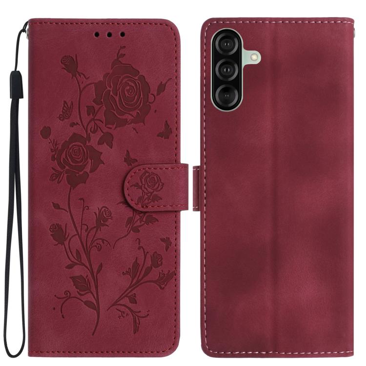 Rose Flower Embossing Pattern Leather Phone Case, For Samsung Galaxy A17, For Samsung Galaxy A07, For Samsung Galaxy A07 5G, For Samsung Galaxy A17 5G, For Samsung Galaxy A06, For Samsung Galaxy A56, For Samsung Galaxy A26, For Samsung Galaxy A36������...