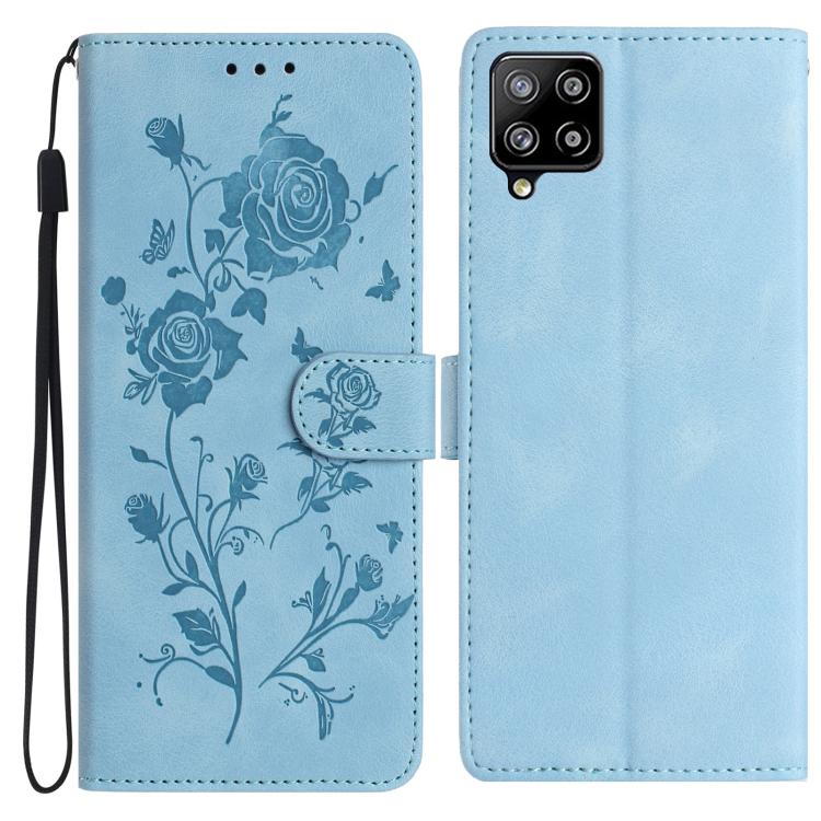 Rose Flower Embossing Pattern Leather Phone Case, For Samsung Galaxy A22, For Samsung Galaxy A22 5G, For Samsung Galaxy A32, For Samsung Galaxy A72, For Samsung Galaxy A52, For Samsung Galaxy A32 5G, For Samsung Galaxy A02S 164mm US��������������������...