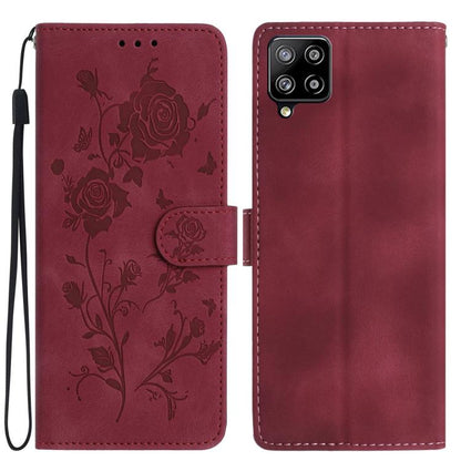 Rose Flower Embossing Pattern Leather Phone Case, For Samsung Galaxy A22, For Samsung Galaxy A22 5G, For Samsung Galaxy A32, For Samsung Galaxy A72, For Samsung Galaxy A52, For Samsung Galaxy A32 5G, For Samsung Galaxy A02S 164mm US��������������������...