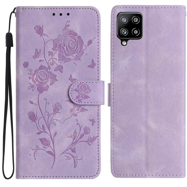 Rose Flower Embossing Pattern Leather Phone Case, For Samsung Galaxy A22, For Samsung Galaxy A22 5G, For Samsung Galaxy A32, For Samsung Galaxy A72, For Samsung Galaxy A52, For Samsung Galaxy A32 5G, For Samsung Galaxy A02S 164mm US��������������������...