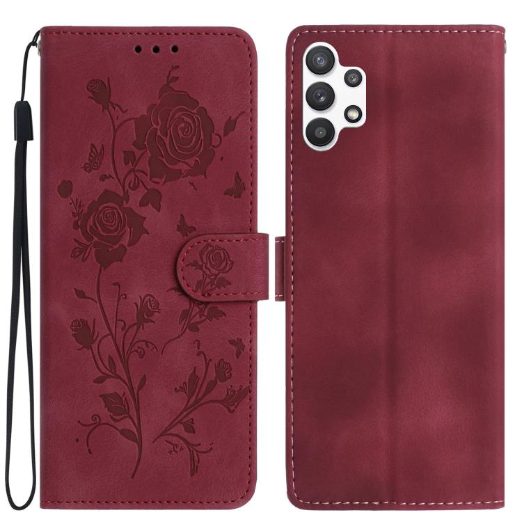 Rose Flower Embossing Pattern Leather Phone Case, For Samsung Galaxy A22, For Samsung Galaxy A22 5G, For Samsung Galaxy A32, For Samsung Galaxy A72, For Samsung Galaxy A52, For Samsung Galaxy A32 5G, For Samsung Galaxy A02S 164mm US��������������������...
