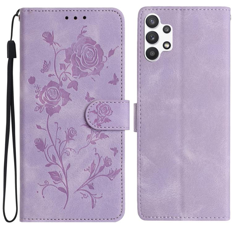 Rose Flower Embossing Pattern Leather Phone Case, For Samsung Galaxy A22, For Samsung Galaxy A22 5G, For Samsung Galaxy A32, For Samsung Galaxy A72, For Samsung Galaxy A52, For Samsung Galaxy A32 5G, For Samsung Galaxy A02S 164mm US��������������������...
