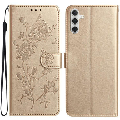 Rose Flower Embossing Pattern Leather Phone Case, For Samsung Galaxy A15, For Samsung Galaxy A35, For Samsung Galaxy A05, For Samsung Galaxy A05S, For Samsung Galaxy A24, For Samsung Galaxy A14, For Samsung Galaxy A34, For Samsung Galaxy A54�����������...