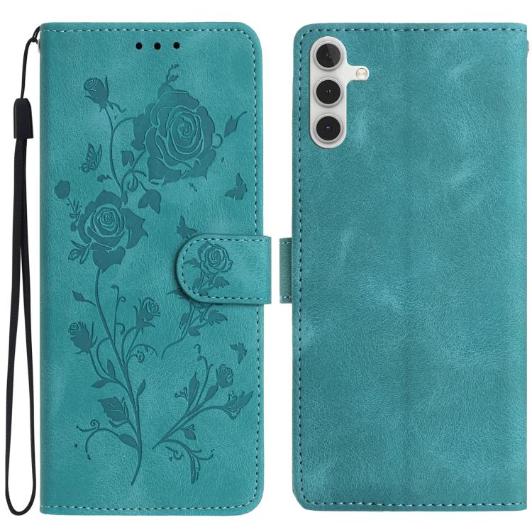 Rose Flower Embossing Pattern Leather Phone Case, For Samsung Galaxy A15, For Samsung Galaxy A35, For Samsung Galaxy A05, For Samsung Galaxy A05S, For Samsung Galaxy A24, For Samsung Galaxy A14, For Samsung Galaxy A34, For Samsung Galaxy A54�����������...