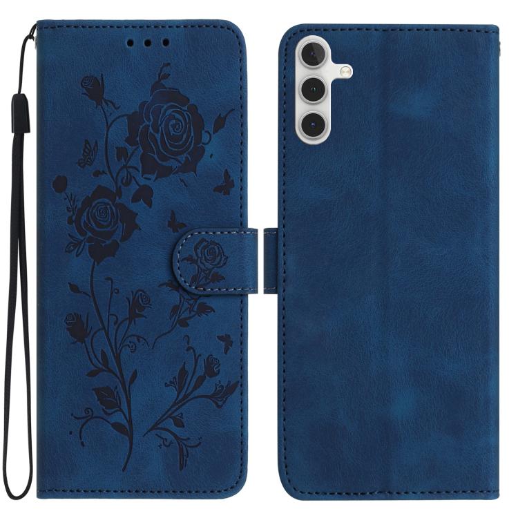 Rose Flower Embossing Pattern Leather Phone Case, For Samsung Galaxy A15, For Samsung Galaxy A35, For Samsung Galaxy A05, For Samsung Galaxy A05S, For Samsung Galaxy A24, For Samsung Galaxy A14, For Samsung Galaxy A34, For Samsung Galaxy A54�����������...