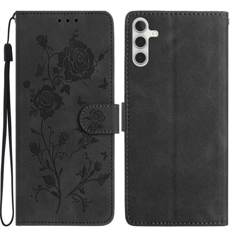 Rose Flower Embossing Pattern Leather Phone Case, For Samsung Galaxy A15, For Samsung Galaxy A35, For Samsung Galaxy A05, For Samsung Galaxy A05S, For Samsung Galaxy A24, For Samsung Galaxy A14, For Samsung Galaxy A34, For Samsung Galaxy A54�����������...