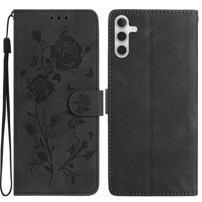 Rose Flower Embossing Pattern Leather Phone Case, For Samsung Galaxy A15, For Samsung Galaxy A35, For Samsung Galaxy A05, For Samsung Galaxy A05S, For Samsung Galaxy A24, For Samsung Galaxy A14, For Samsung Galaxy A34, For Samsung Galaxy A54�����������...