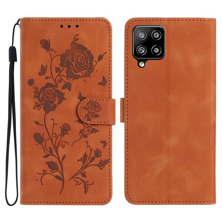 Rose Flower Embossing Pattern Leather Phone Case, For Samsung Galaxy A22, For Samsung Galaxy A22 5G, For Samsung Galaxy A32, For Samsung Galaxy A72, For Samsung Galaxy A52, For Samsung Galaxy A32 5G, For Samsung Galaxy A02S 164mm US��������������������...