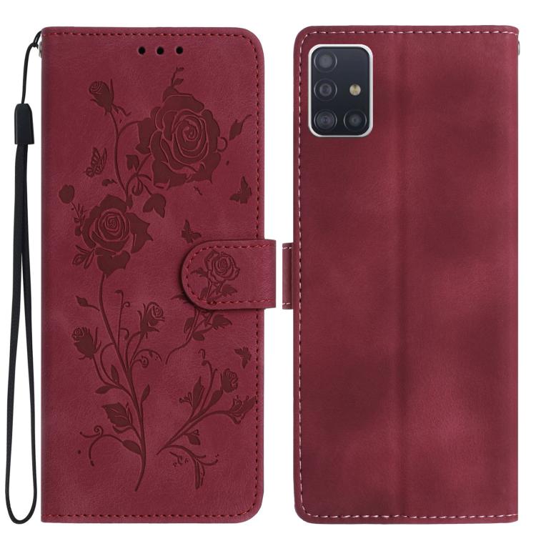 Rose Flower Embossing Pattern Leather Phone Case, For Samsung Galaxy A12, For Samsung Galaxy A42, For Samsung Galaxy A42 5G, For Samsung Galaxy A21S, For Samsung Galaxy A51, For Samsung Galaxy A20e, For Samsung Galaxy A40, For Samsung Galaxy A10 / M10 ...