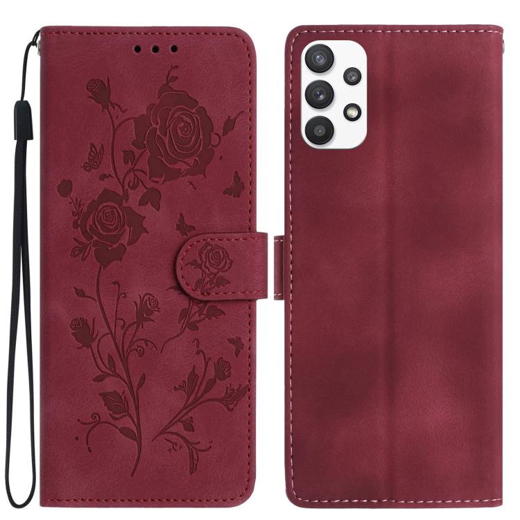 Rose Flower Embossing Pattern Leather Phone Case, For Samsung Galaxy A22, For Samsung Galaxy A22 5G, For Samsung Galaxy A32, For Samsung Galaxy A72, For Samsung Galaxy A52, For Samsung Galaxy A32 5G, For Samsung Galaxy A02S 164mm US��������������������...