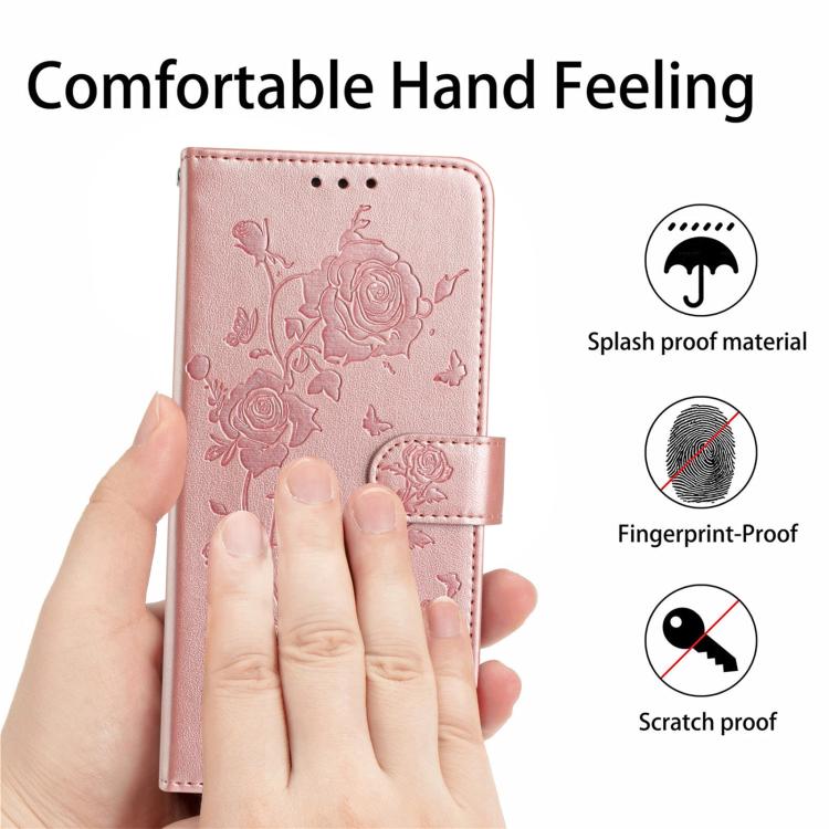 Rose Flower Embossing Pattern Leather Phone Case, For Samsung Galaxy A57 5G, For Samsung Galaxy A37 5G, For Samsung Galaxy A17, For Samsung Galaxy A07, For Samsung Galaxy A07 5G, For Samsung Galaxy A17 5G, For Samsung Galaxy A06, For Samsung Galaxy A56...