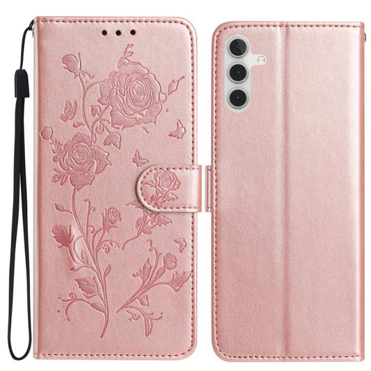 Rose Flower Embossing Pattern Leather Phone Case, For Samsung Galaxy A57 5G, For Samsung Galaxy A37 5G, For Samsung Galaxy A17, For Samsung Galaxy A07, For Samsung Galaxy A07 5G, For Samsung Galaxy A17 5G, For Samsung Galaxy A06, For Samsung Galaxy A56...
