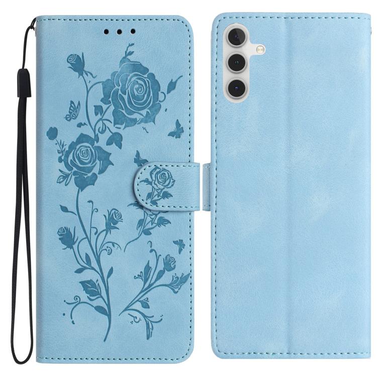 Rose Flower Embossing Pattern Leather Phone Case, For Samsung Galaxy A57 5G, For Samsung Galaxy A37 5G, For Samsung Galaxy A17, For Samsung Galaxy A07, For Samsung Galaxy A07 5G, For Samsung Galaxy A17 5G, For Samsung Galaxy A06, For Samsung Galaxy A56...