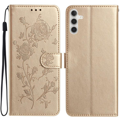 Rose Flower Embossing Pattern Leather Phone Case, For Samsung Galaxy A57 5G, For Samsung Galaxy A37 5G, For Samsung Galaxy A17, For Samsung Galaxy A07, For Samsung Galaxy A07 5G, For Samsung Galaxy A17 5G, For Samsung Galaxy A06, For Samsung Galaxy A56...