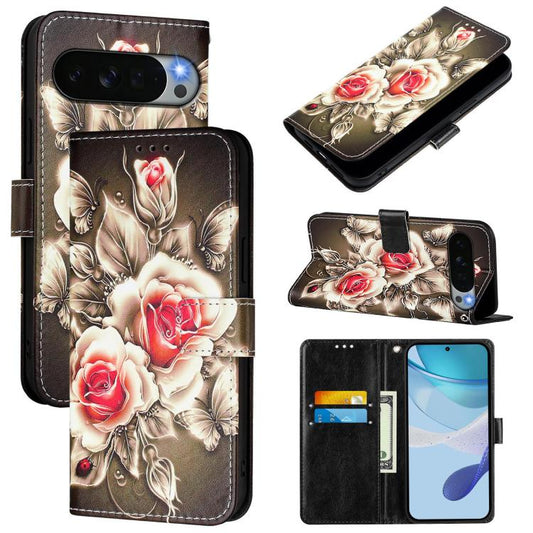 Colored Drawing Pattern Plain Weave Leather Phone Case, For Google Pixel 11 Pro XL, For Google Pixel 11 Pro / 11, For Google Pixel 9a