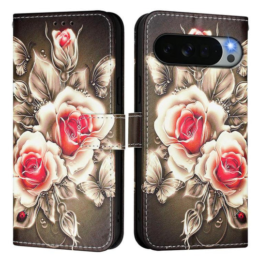 Colored Drawing Pattern Plain Weave Leather Phone Case, For Google Pixel 11 Pro XL, For Google Pixel 11 Pro / 11, For Google Pixel 9a