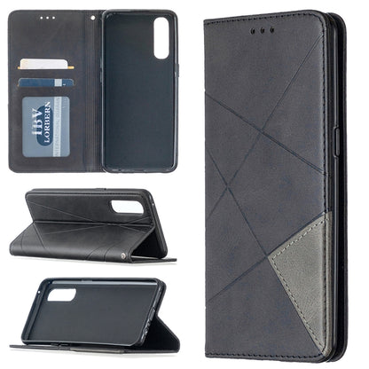 Rhombus Texture Horizontal Flip Magnetic Leather Case with Holder & Card Slots, For OPPO Realme C11, For OPPO Realme 6, For OPPO Realme 6 Pro, For OPPO Reno3 Pro, For OPPO Reno4 Pro 5G