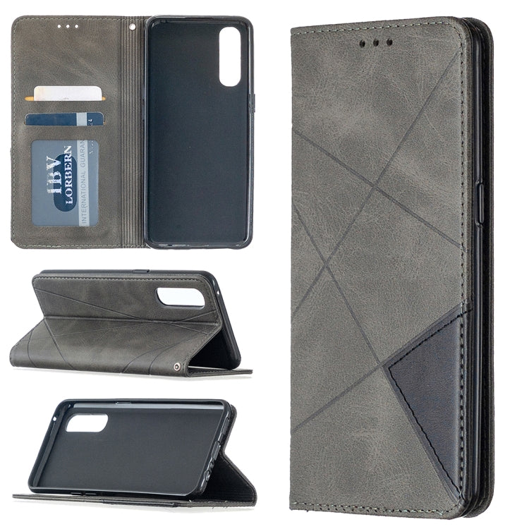 Rhombus Texture Horizontal Flip Magnetic Leather Case with Holder & Card Slots, For OPPO Realme C11, For OPPO Realme 6, For OPPO Realme 6 Pro, For OPPO Reno3 Pro, For OPPO Reno4 Pro 5G