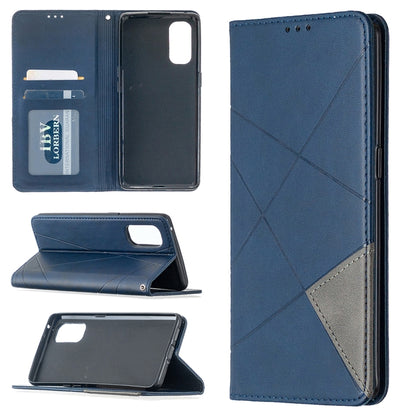 Rhombus Texture Horizontal Flip Magnetic Leather Case with Holder & Card Slots, For OPPO Realme C11, For OPPO Realme 6, For OPPO Realme 6 Pro, For OPPO Reno3 Pro, For OPPO Reno4 Pro 5G