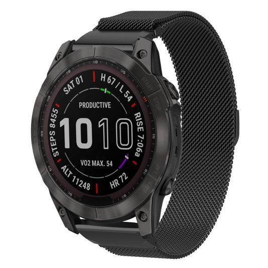 xDfind Milanese Quick Fit Metal Watch Band, For Garmin Fenix 8/7X/6X/5X 26mm, For Garmin Fenix 8/7/6/5 22mm, For Garmin Fenix 8/7S/6S/5S 20mm