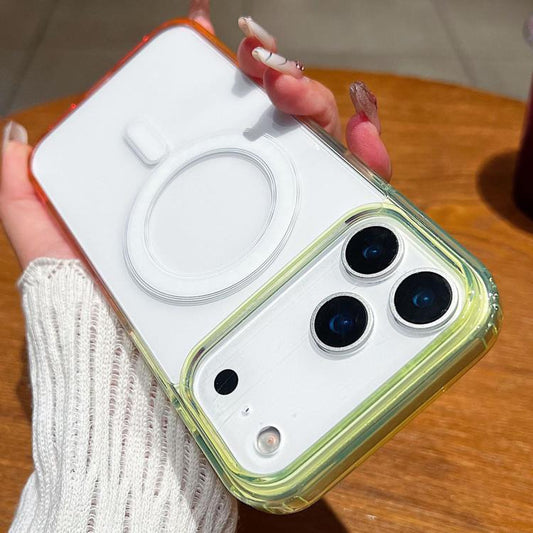 Contrast Color Gradient Transparent MagSafe Phone Case, For iPhone 18 Pro, For iPhone 18 Pro Max, For iPhone 17 Pro Max, For iPhone 17 Pro, For iPhone 17, For iPhone 17 Air, For iPhone 16 Pro Max, For iPhone 16 Pro, For iPhone 16 Plus, For iPhone 16   ...