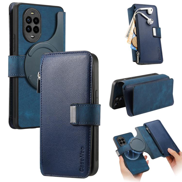 CaseNeo MagSafe RFID Anti-theft Zipper Wallet Retro Leather Phone Case, For Huawei Pura 90 5G, For Huawei Mate 70 Air 5G, For Huawei Pura 80 Ultra 5G, For Huawei Pura 80 Pro / 80 Pro+ 5G, For Huawei Pura 80 5G, For Huawei nova 14 Pro, For Huawei nova 1...