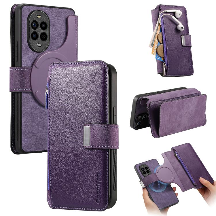 CaseNeo MagSafe RFID Anti-theft Zipper Wallet Retro Leather Phone Case, For Huawei Pura 90 5G, For Huawei Mate 70 Air 5G, For Huawei Pura 80 Ultra 5G, For Huawei Pura 80 Pro / 80 Pro+ 5G, For Huawei Pura 80 5G, For Huawei nova 14 Pro, For Huawei nova 1...