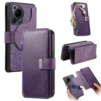 CaseNeo MagSafe RFID Anti-theft Zipper Wallet Retro Leather Phone Case, For Huawei Pura 90 5G, For Huawei Mate 70 Air 5G, For Huawei Pura 80 Ultra 5G, For Huawei Pura 80 Pro / 80 Pro+ 5G, For Huawei Pura 80 5G, For Huawei nova 14 Pro, For Huawei nova 1...