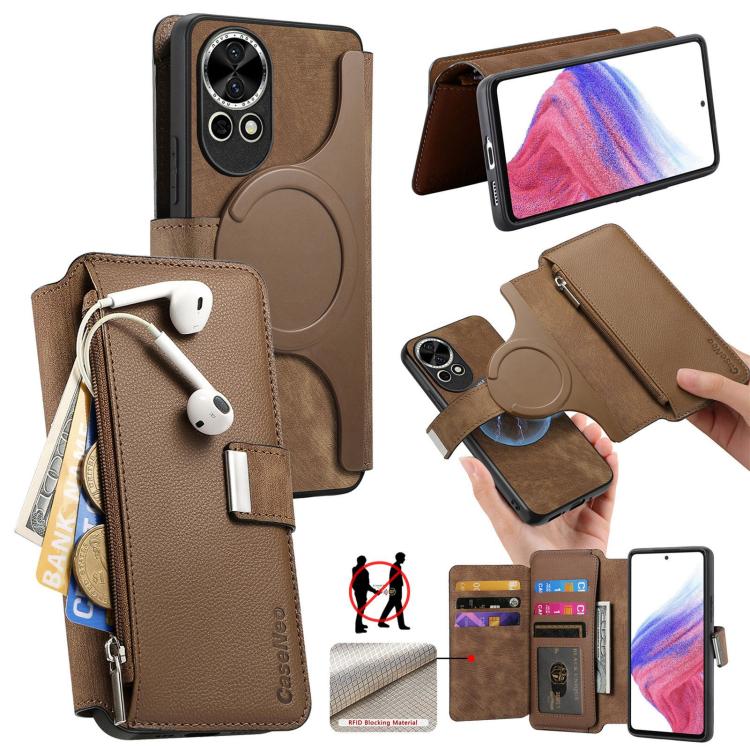 CaseNeo MagSafe RFID Anti-theft Zipper Wallet Retro Leather Phone Case, For Huawei Pura 90 5G, For Huawei Mate 70 Air 5G, For Huawei Pura 80 Ultra 5G, For Huawei Pura 80 Pro / 80 Pro+ 5G, For Huawei Pura 80 5G, For Huawei nova 14 Pro, For Huawei nova 1...
