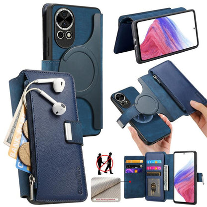 CaseNeo MagSafe RFID Anti-theft Zipper Wallet Retro Leather Phone Case, For Huawei Pura 90 5G, For Huawei Mate 70 Air 5G, For Huawei Pura 80 Ultra 5G, For Huawei Pura 80 Pro / 80 Pro+ 5G, For Huawei Pura 80 5G, For Huawei nova 14 Pro, For Huawei nova 1...