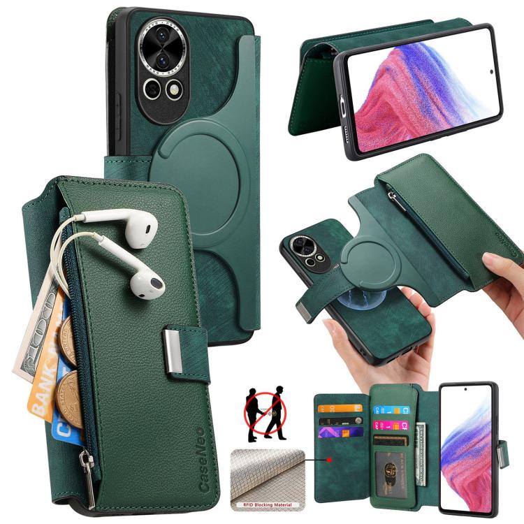CaseNeo MagSafe RFID Anti-theft Zipper Wallet Retro Leather Phone Case, For Huawei Pura 90 5G, For Huawei Mate 70 Air 5G, For Huawei Pura 80 Ultra 5G, For Huawei Pura 80 Pro / 80 Pro+ 5G, For Huawei Pura 80 5G, For Huawei nova 14 Pro, For Huawei nova 1...