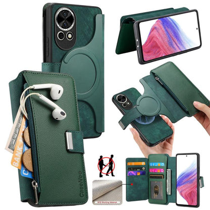 CaseNeo MagSafe RFID Anti-theft Zipper Wallet Retro Leather Phone Case, For Huawei Pura 90 5G, For Huawei Mate 70 Air 5G, For Huawei Pura 80 Ultra 5G, For Huawei Pura 80 Pro / 80 Pro+ 5G, For Huawei Pura 80 5G, For Huawei nova 14 Pro, For Huawei nova 1...