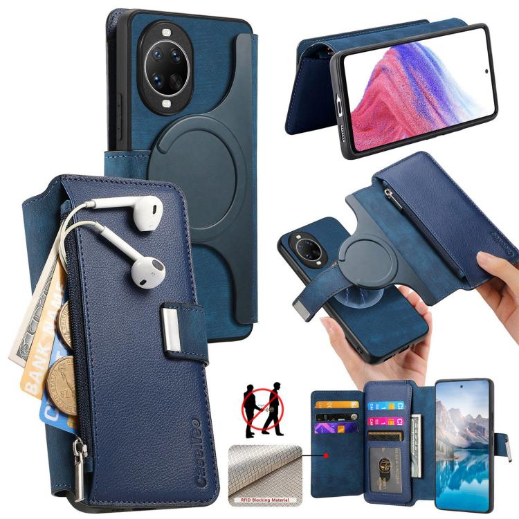 CaseNeo MagSafe RFID Anti-theft Zipper Wallet Retro Leather Phone Case, For Huawei Pura 90 5G, For Huawei Mate 70 Air 5G, For Huawei Pura 80 Ultra 5G, For Huawei Pura 80 Pro / 80 Pro+ 5G, For Huawei Pura 80 5G, For Huawei nova 14 Pro, For Huawei nova 1...