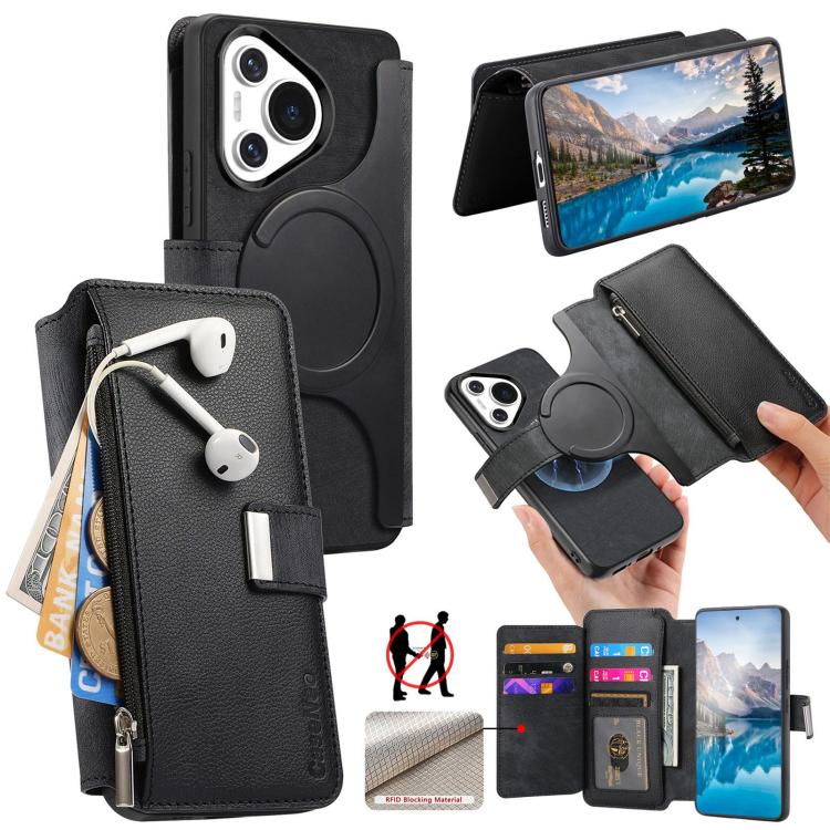 CaseNeo MagSafe RFID Anti-theft Zipper Wallet Retro Leather Phone Case, For Huawei Pura 90 5G, For Huawei Mate 70 Air 5G, For Huawei Pura 80 Ultra 5G, For Huawei Pura 80 Pro / 80 Pro+ 5G, For Huawei Pura 80 5G, For Huawei nova 14 Pro, For Huawei nova 1...